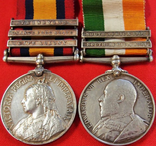BRITISH QUEEN'S & KING'S SOUTH AFRICA BOER WAR SERVICE MEDAL GROUP TOWNSEND WEST KENTS QUEENS SOUTH AFRICA