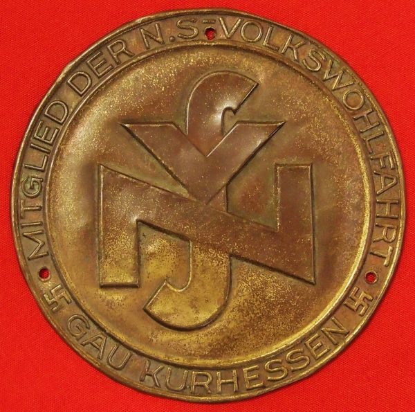 German Nazi party administration division brass plate