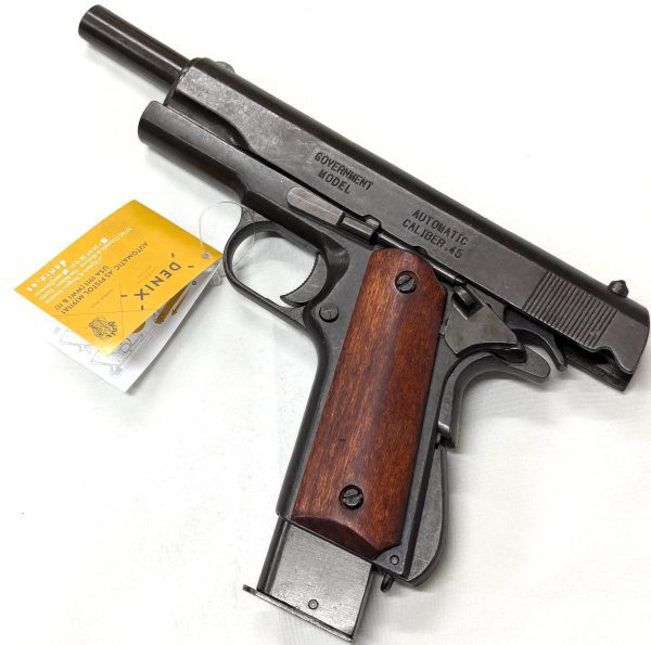 REPLICA M1911 US COLT HAND GUN PISTOL DENIX WITH STRIP DOWN TYPE WOODEN GRIPS