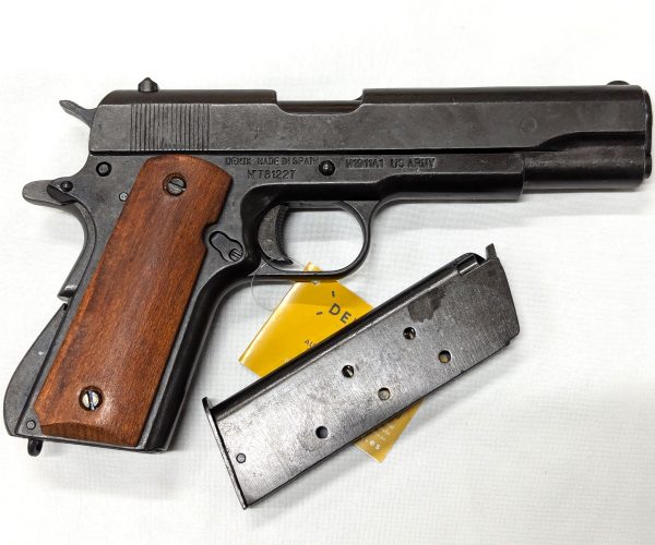 REPLICA M1911 US COLT HAND GUN PISTOL DENIX WITH STRIP DOWN TYPE WOODEN GRIPS