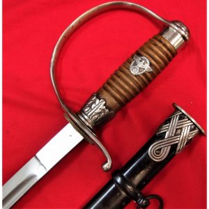 C.1935 EARLY EXAMPLE POLICE OFFICER’S SWORD & SCABBARD TO S.S. MEMBER BY KREBS