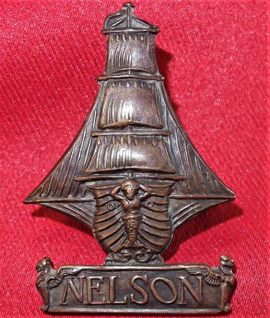 Ww1 British Royal Naval Division Nelson Battalion Uniform Cap Badge 56B