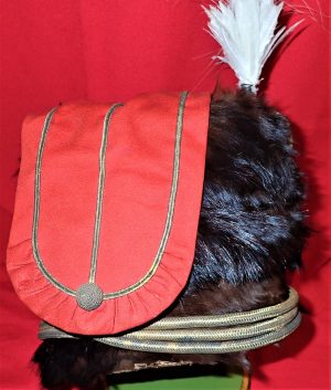 1870’s era BRITISH ARMY OFFICER OF HUSSARS UNIFORM FUR BUSBY CAP