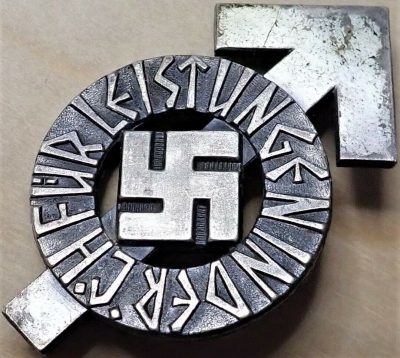 GERMANY HITLER YOUTH PROFICIENCY BADGE IN SILVER #31687 BY KARL WURSTER OF MARKNEUKIRCHEN