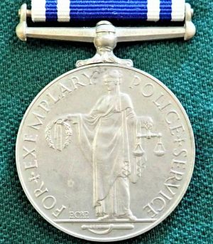 +WW2 BRITISH POLICE LONG SERVICE & GOOD CONDUCT MEDAL AWARD HARRY SHIPP 1949-52