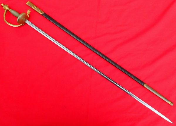 PRE WW1 ERA 1890 IMPERIAL PRUSSIAN OFFICERS TRIPLE ETCHED SWORD GERMAN EMPIRE