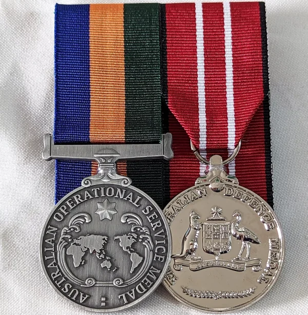 AUSTRALIAN OPERATIONAL SERVICE MEDAL GROUP REPLICA ANZAC MOUNTED TO WEAR GROUP - Image 2