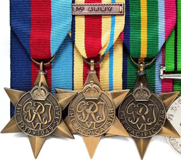 WW2 AUSTRALIAN AFRICA PACIFIC KOKODA MEDAL GROUP REPLICA ANZAC MOUNTED TO WEAR - Image 3