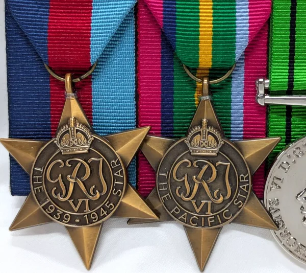 WW2 AUSTRALIAN PACIFIC KOKODA MEDAL GROUP REPLICA ANZAC MOUNTED TO WEAR GROUP - Image 2