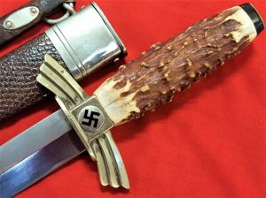 WW2 Nazi Germany D.L.V. 1st pattern dagger & scabbard by SMF of Solingen.