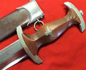 NAZI GERMANY 1ST MODEL 1933 SA DAGGER WITH SCABBARD BY GEBRUDER HELLER