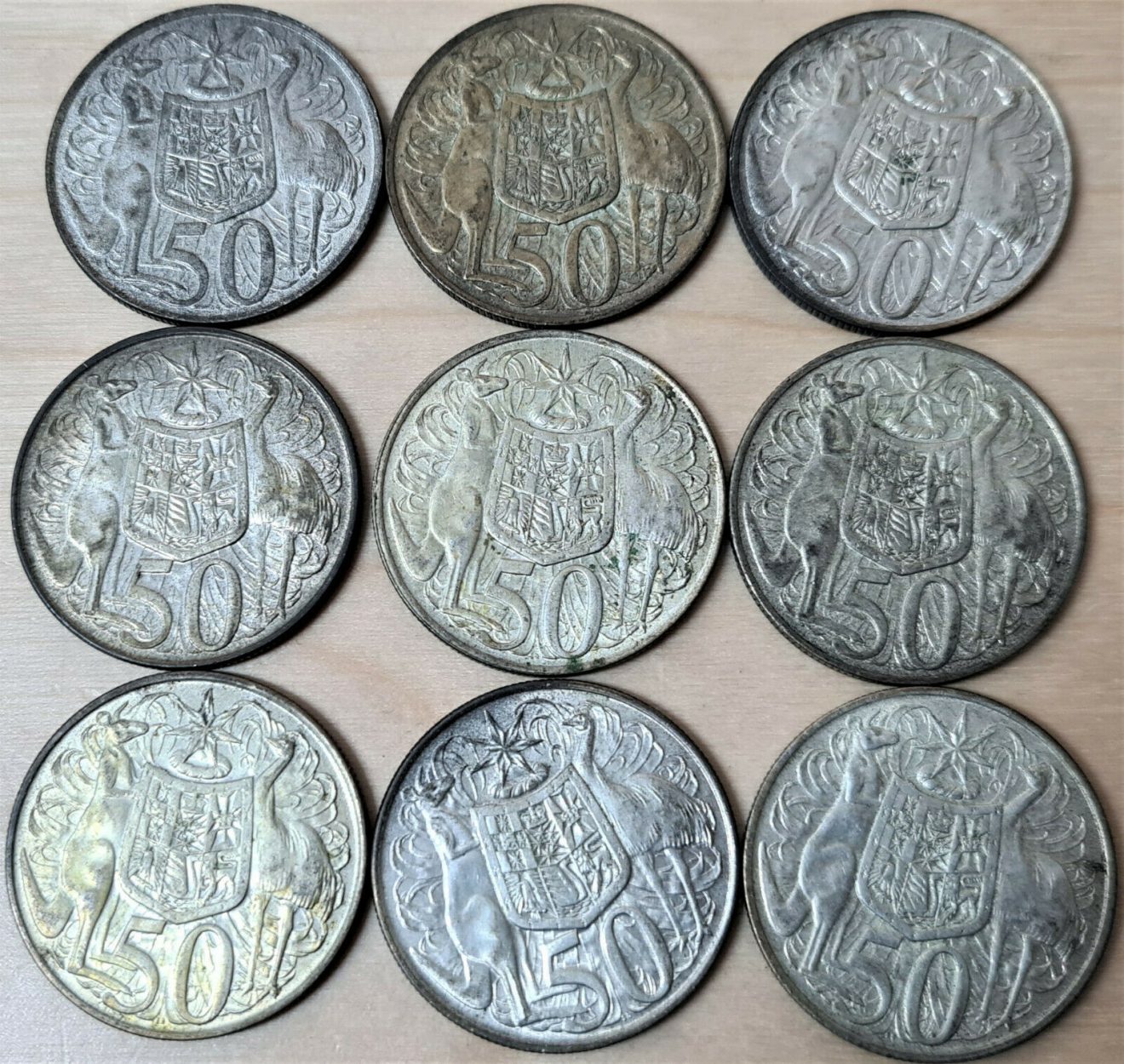 VINTAGE AUSTRALIA 50 CENT 1966 SILVER COIN CURRENCY DECIMAL LOT JB Military Antiques