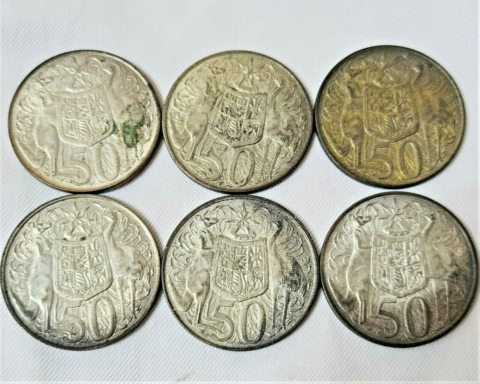VINTAGE AUSTRALIA 50 CENT 1966 SILVER COIN CURRENCY DECIMAL LOT 3 JB Military Antiques