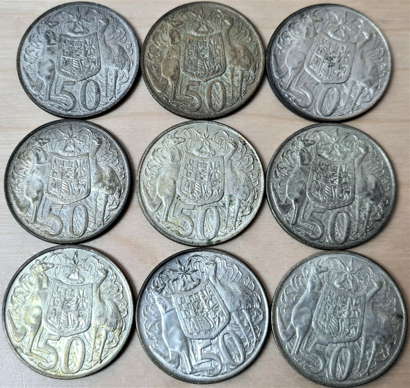 VINTAGE AUSTRALIA 50 CENT 1966 SILVER COIN CURRENCY DECIMAL LOT JB Military Antiques
