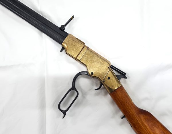 HENRY RIFLE WITH OCTOGONAL BARREL, USA 1860 LEVER ACTION REPLICA RIFLE BY DENIX