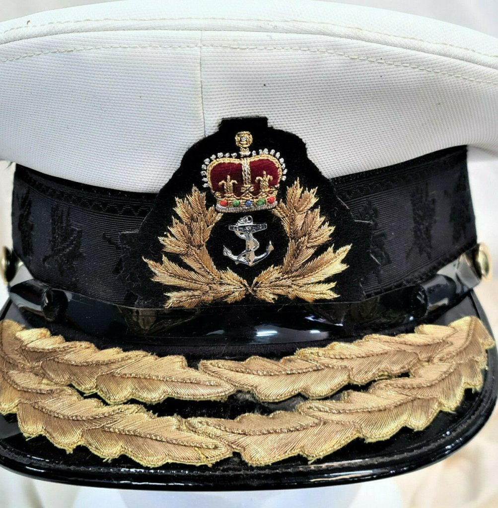 POST WW2 ROYAL CANADIAN NAVY ADMIRAL SUMMER TOP UNIFORM PEAKED CAP JB