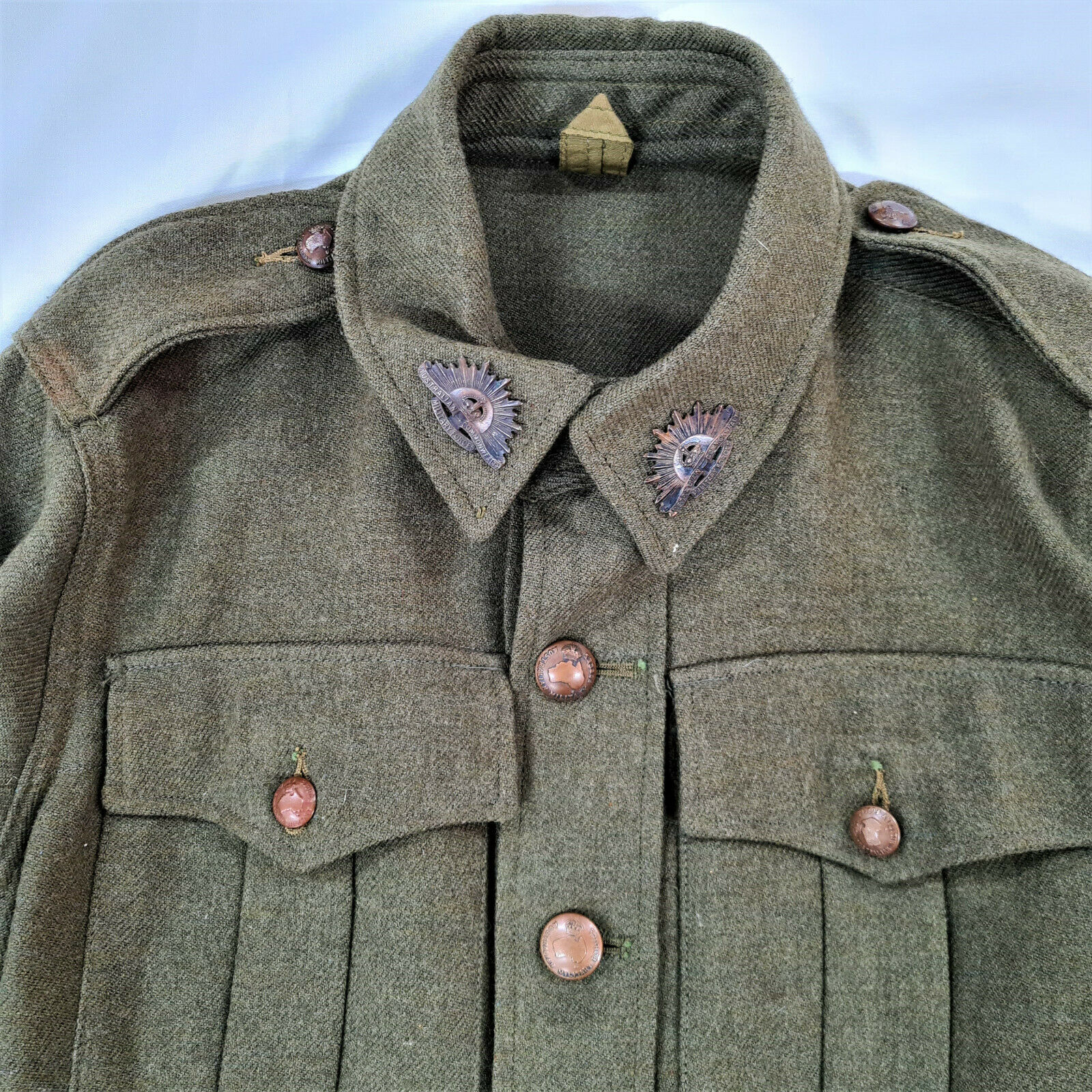 Vintage Ww2 Australian Army Uniform Jacket With Badges 1942 Anzac Aif | Jb  Military Antiques