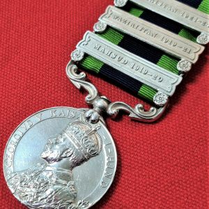 SYCE KHAN 4/3 GURKHA RIFLES INDIA GENERAL SERVICE MEDAL WW1 SERVICE WAZIRISTAN