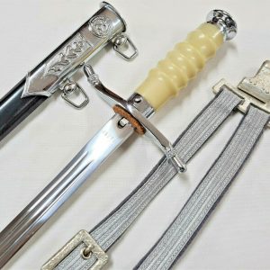 POST WW2 EAST GERMAN ARMY OFFICER'S INIFORM DAGGER, SCABBARD & HANGERS KNIFE DDR