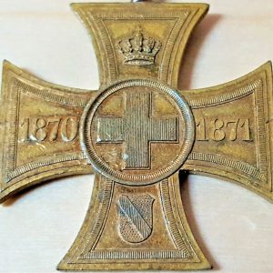 PRE WW1 GERMANY KINGDOM OF BADEN WAR HELPER VOLUNTARY RELIEF WORK CROSS MEDAL