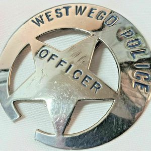 VINTAGE US LOUISIANA WESTWEGO POLICE DEPARTMENT UNIFORM BADGE