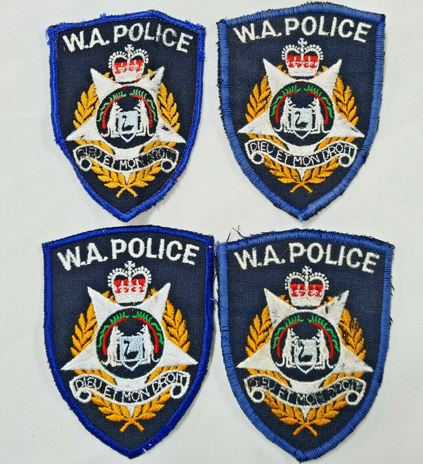 POST WW2 ERA OBSOLETE WESTERN AUSTRALIAN POLICE FORCE UNIFORM PATCHES JB Military Antiques