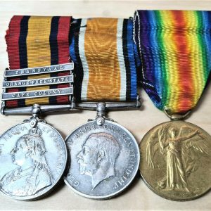 FORFEITED ROBBERY BOER WAR & WW1 MEDALS 3659 CHESTERMAN 3RD DRAGOON GUARDS ARMY