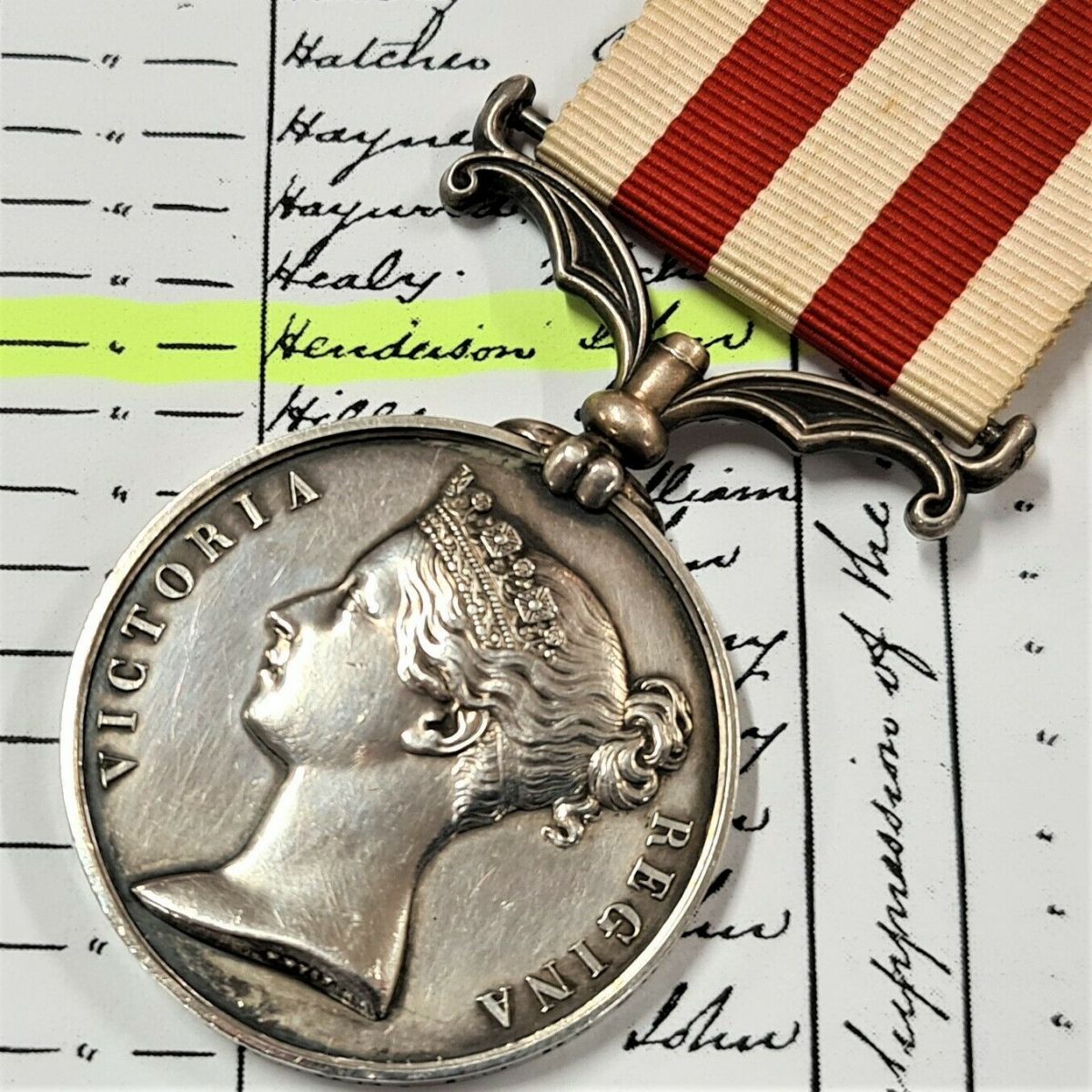 INDIAN MUTINY MEDAL J HENDERSON 20TH REGTIMENT FOOT EAST DEVONSHIRE BRITISH ARMY