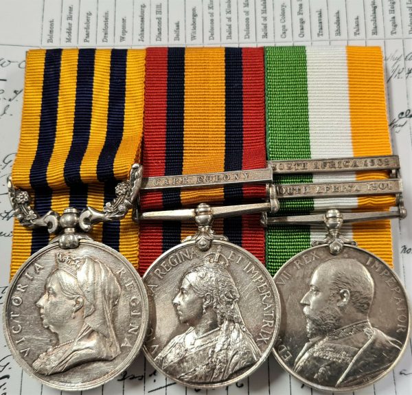 RHODESIA 1896 & BOER WAR MEDALS TROOPER 1333 DUNCAN BSAP PRINCE ALFRED GUARDS