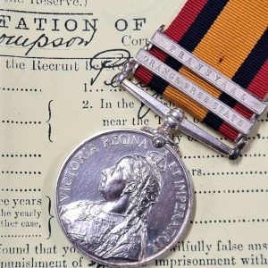 13TH HUSSARS PRE WW1 BOER WAR QUEENS SOUTH AFRICA MEDAL 4131 PERCY THOMPSON