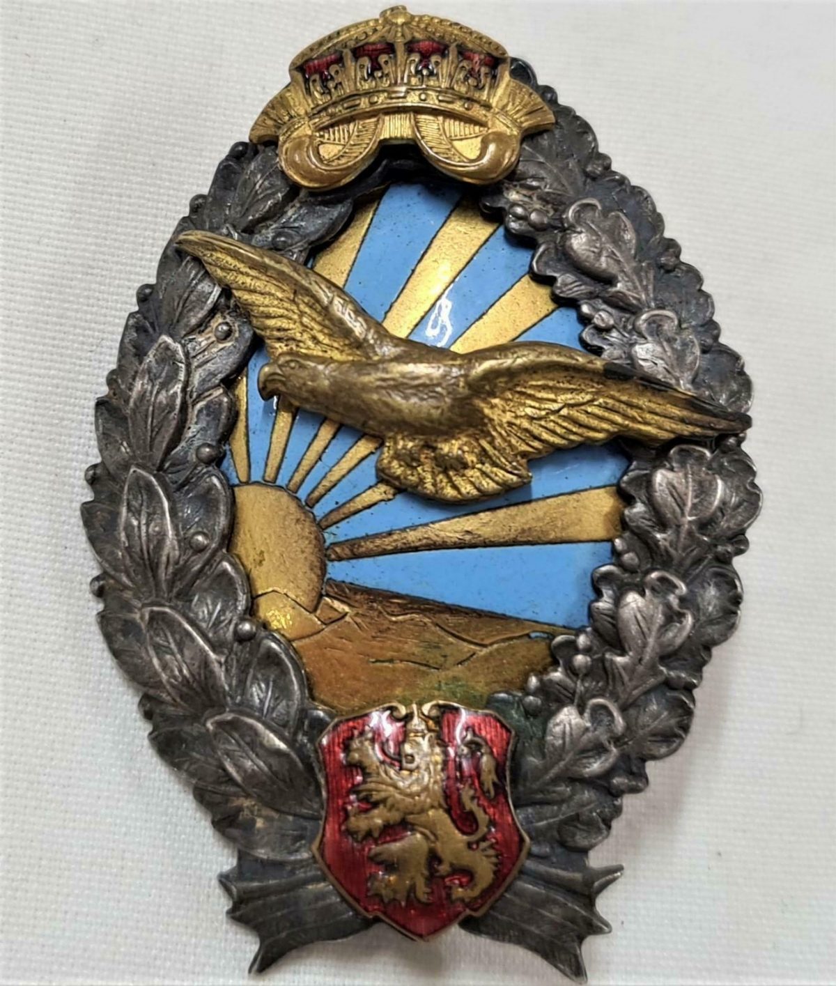 WW2 Kingdom of Bulgaria Air Force pilot qualification uniform badge
