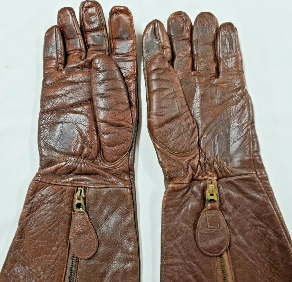 1943 DATED AUSTRALIAN AIR FORCE UNIFORM LEATHER FLYING GLOVES WW2 JB