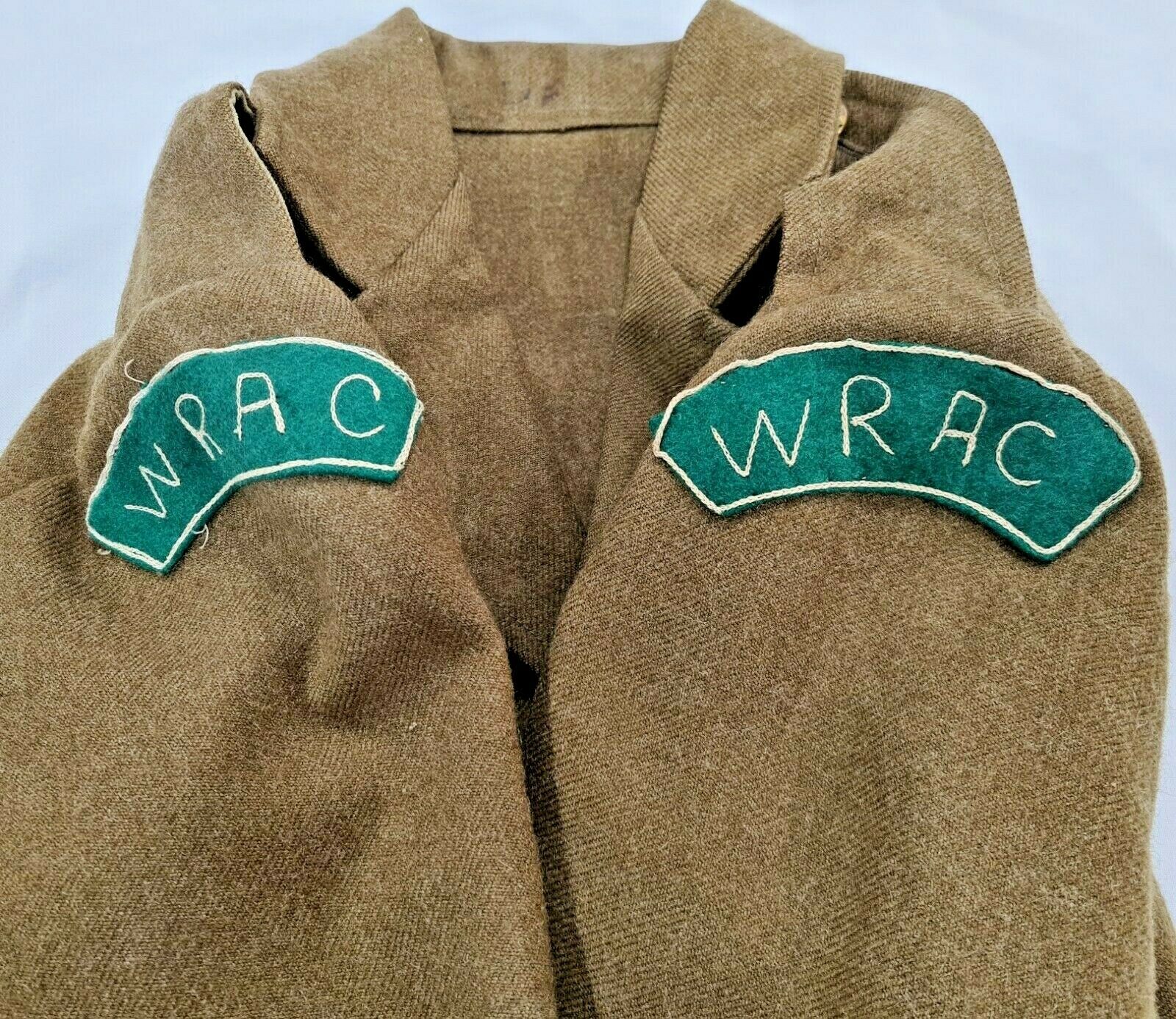 KOREAN WAR BRITISH ARMY WOOL UNIFORM JACKET WITH PATCHES WRAC JB