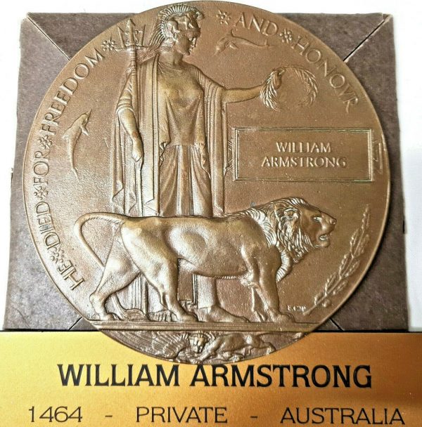 LONE PINE GALLIPOLI WW1 AUSTRALIA MEMORIAL DEATH PLAQUE MEDAL 4TH BN W