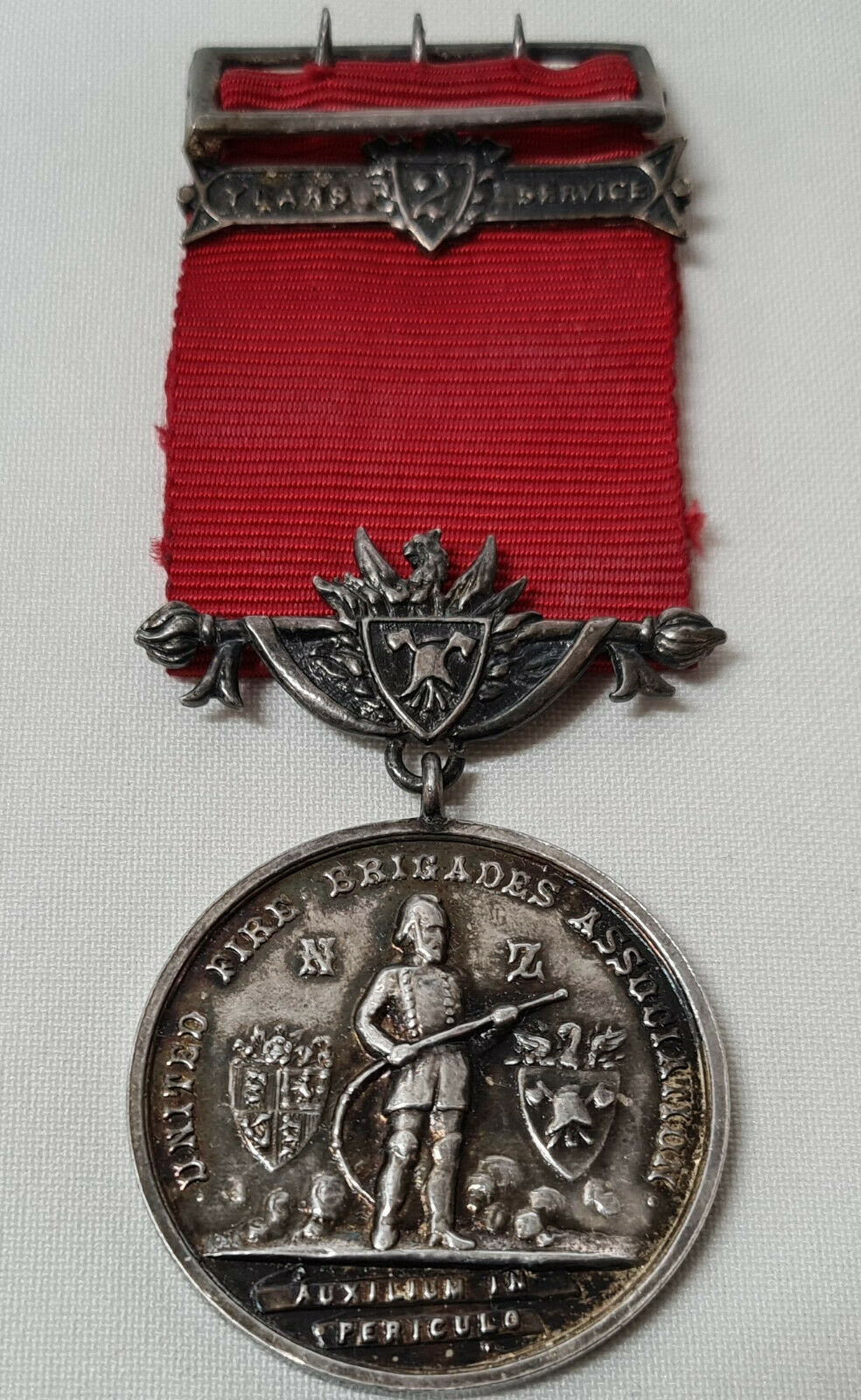 RARE NEW ZEALAND UNITED FIRE BRIGADES ASSOCIATION LONG SERVICE MEDAL TITAHI BAY JB Military