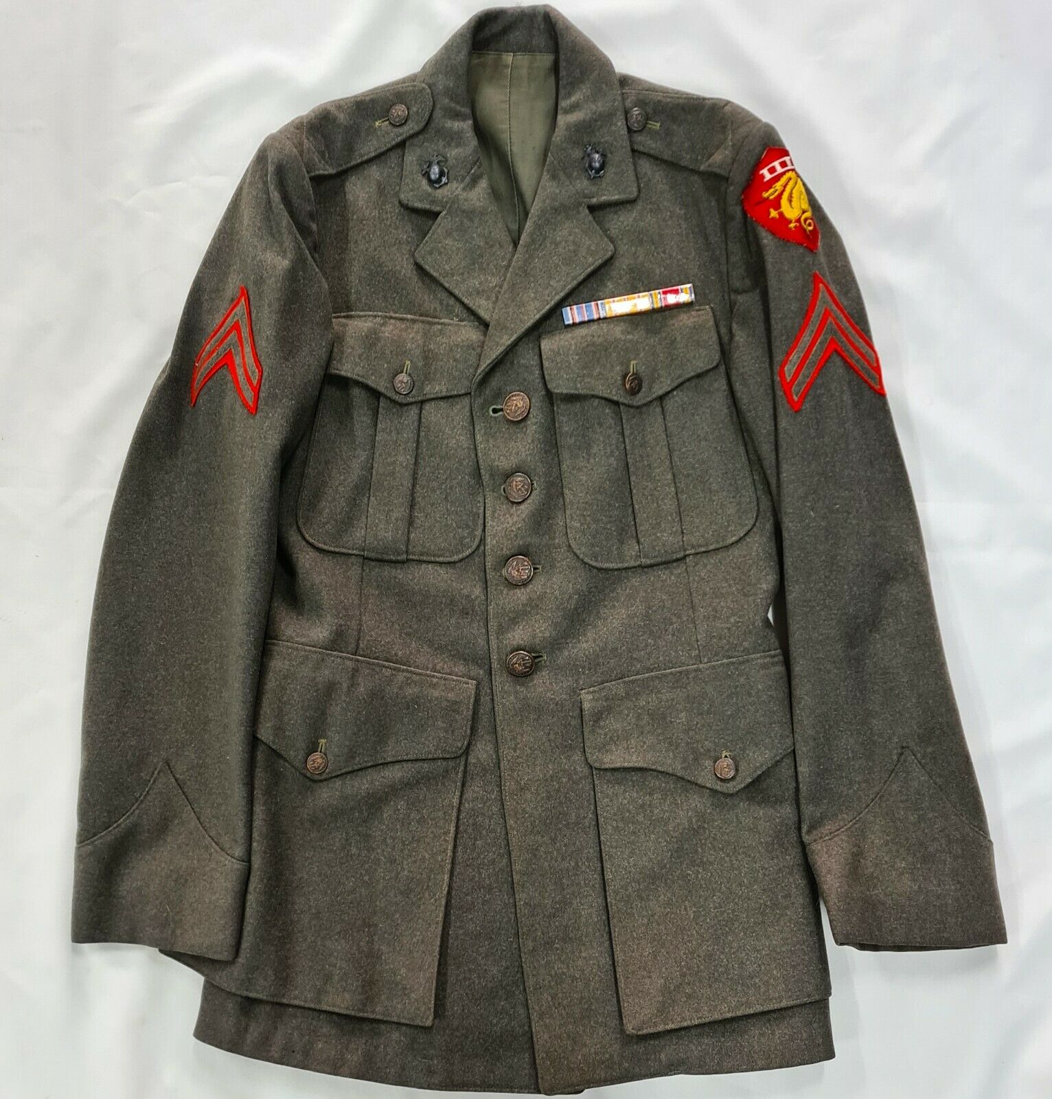 WW2 ERA UNITED STATES MARINE CORPS 3RD AMPHIBIOUS UNIFORM SERVICE ...