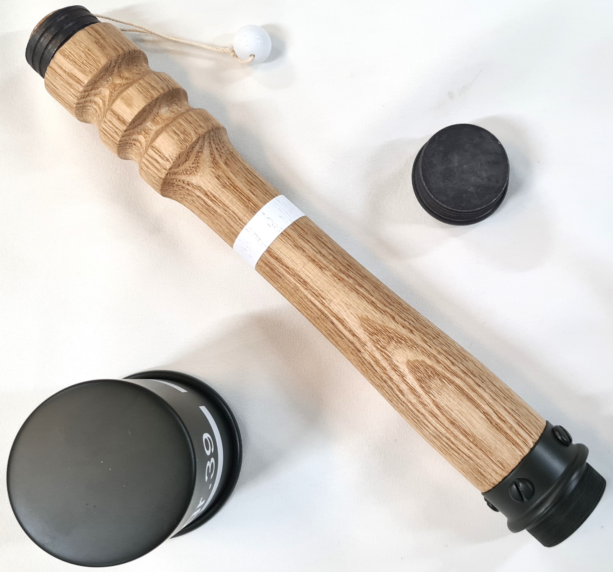 REPLICA WW2 GERMAN STICK GRENADE POTATO MASHER WITH SCREW BASE & PULL