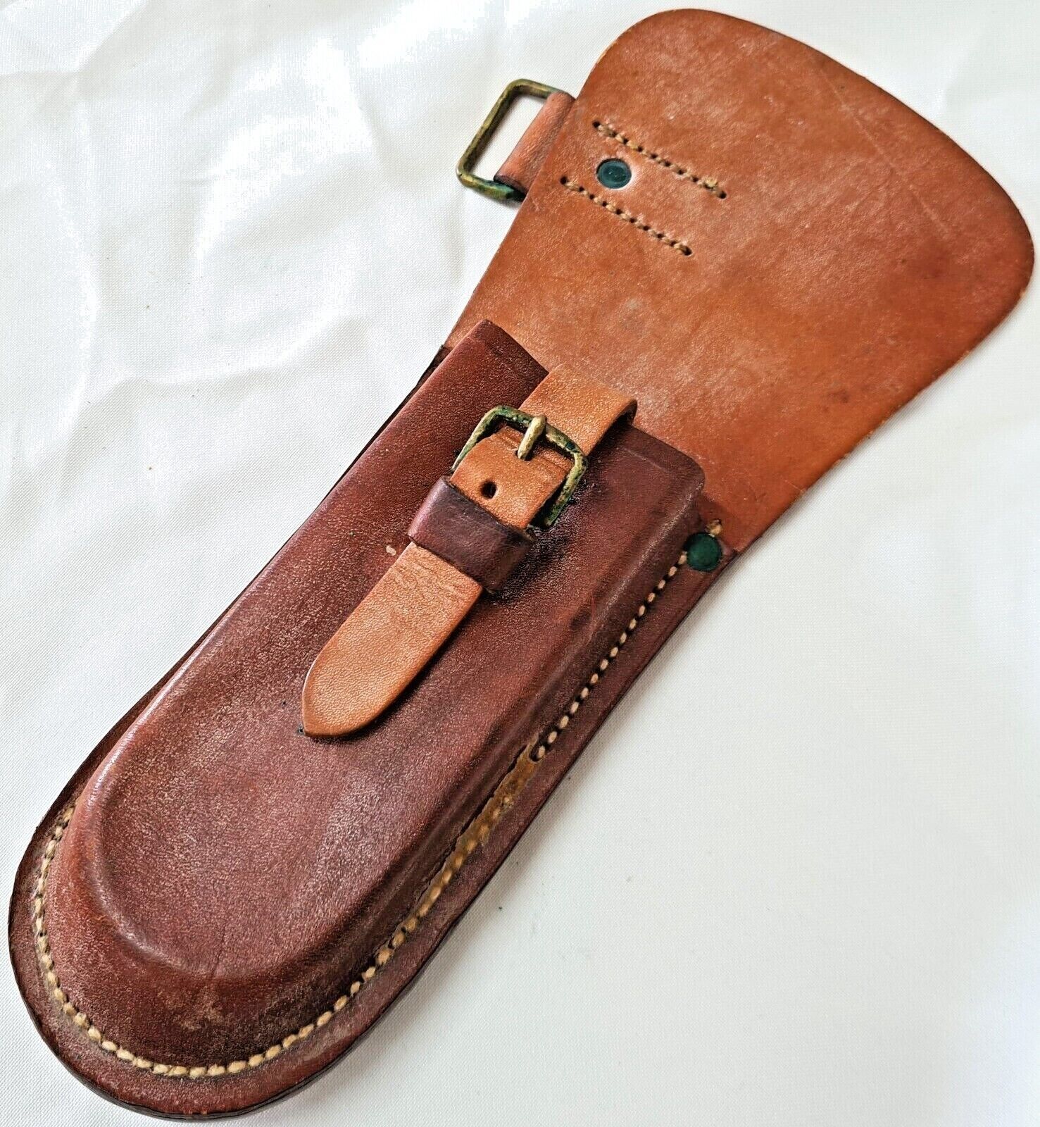 WW1 AUSTRALIAN LEATHER UNIFORM BELT UTILITY POUCH 1915 BY L UHL & SONS