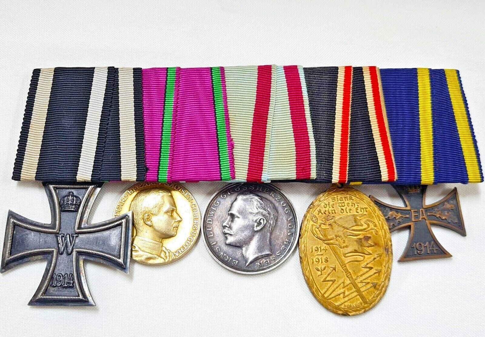 WW1 GERMAN ARMY SERVICE MEDAL BAR WITH IRON CROSS FOR BRAVERY JB