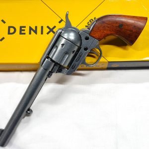 DENIX REPLICA GUN 1873 NICKLE COLT PEACE MAKER REVOLVER PISTOL 1191/G