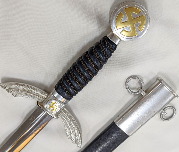 WW2 GERMAN AIR FORCE LUFTWAFFE OFFICERS’ SWORD & SCABBARD BY E & F HÖRSTER OF SOLINGEN - ENGRAVED