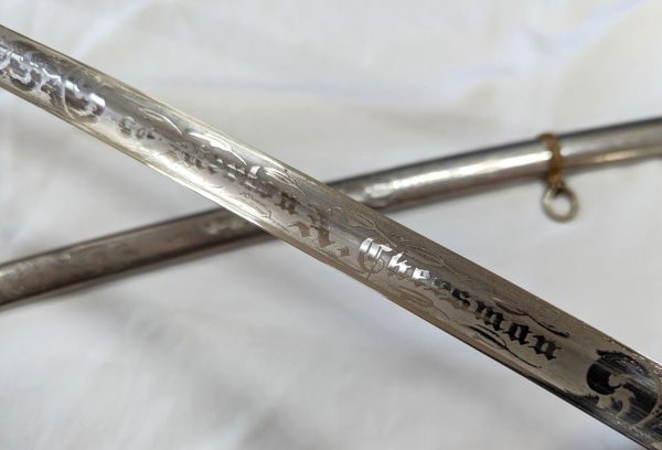 RARE COLONEL CHEESMAN 1902 US ARMY INFANTRY OFFICERS ETCHED SWORD & SCABBARD WW1 - Image 12