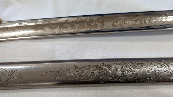 RARE COLONEL CHEESMAN 1902 US ARMY INFANTRY OFFICERS ETCHED SWORD & SCABBARD WW1 - Image 9