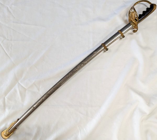 RARE COLONEL CHEESMAN 1902 US ARMY INFANTRY OFFICERS ETCHED SWORD & SCABBARD WW1 - Image 20