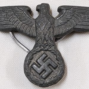 WW2 GERMAN NAZI PARTY S.A. UNIFORM CAP EAGLE BADGE BY RZM M124 Totenkopf & Adler