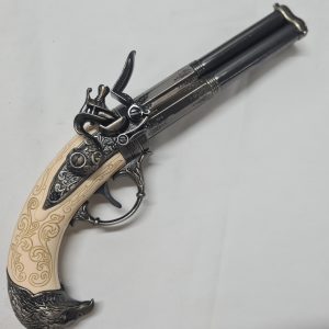 French 3 barrel flintlock pistol