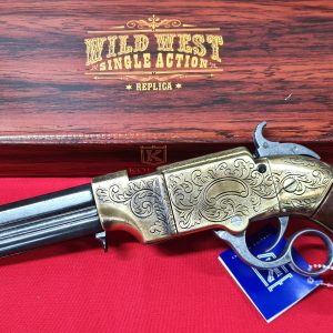 1854 WESTERN LEVER ACTION REPEATER VOLCANIC PISTOL IN ANTIQUE BRONZE FINISH WITH FAUX WOOD GRIPS - REPLICA KOLSER GUN