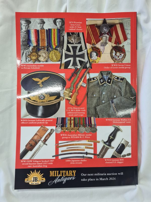 JB MILITARY ANTIQUES MILITARY AUCTION #17 CATALOGUE 3rd December 2023 BADGES MEDALS SWORDS UNIFORMS - Image 3