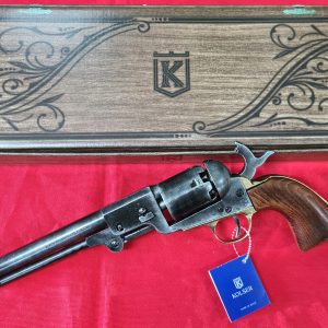 US Western Confederate 1862 Colt Navy revolver .36 pistol in brass tone and antiqued grey black metal with gift box by Kolser